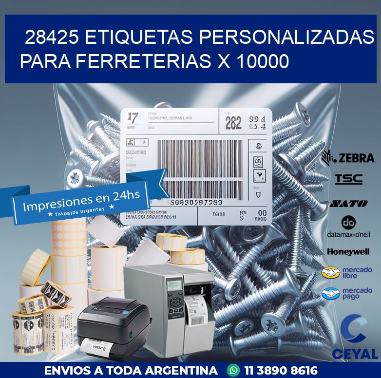 28425 ETIQUETAS PERSONALIZADAS PARA FERRETERIAS X 10000
