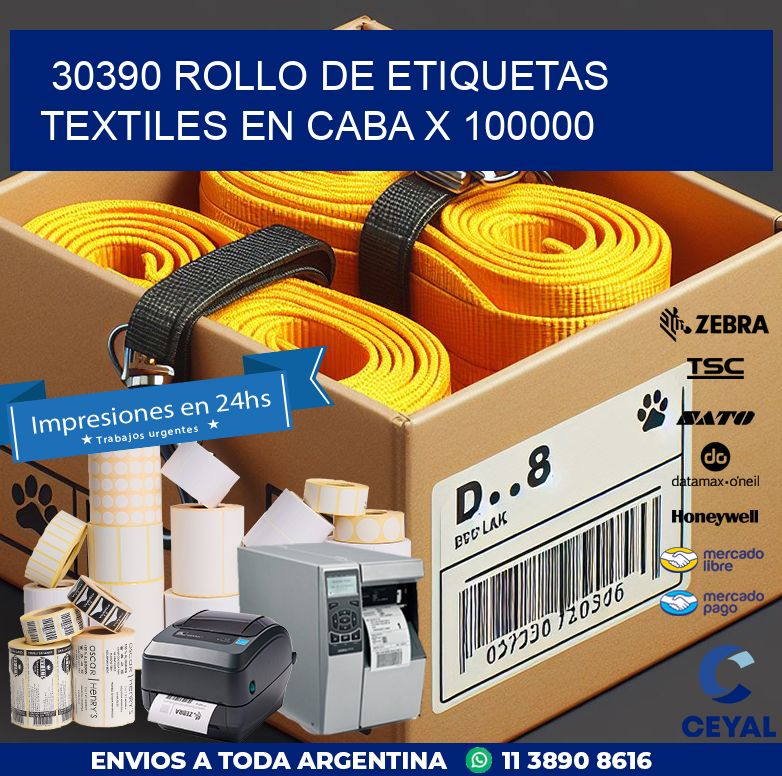 30390 ROLLO DE ETIQUETAS TEXTILES EN CABA X 100000