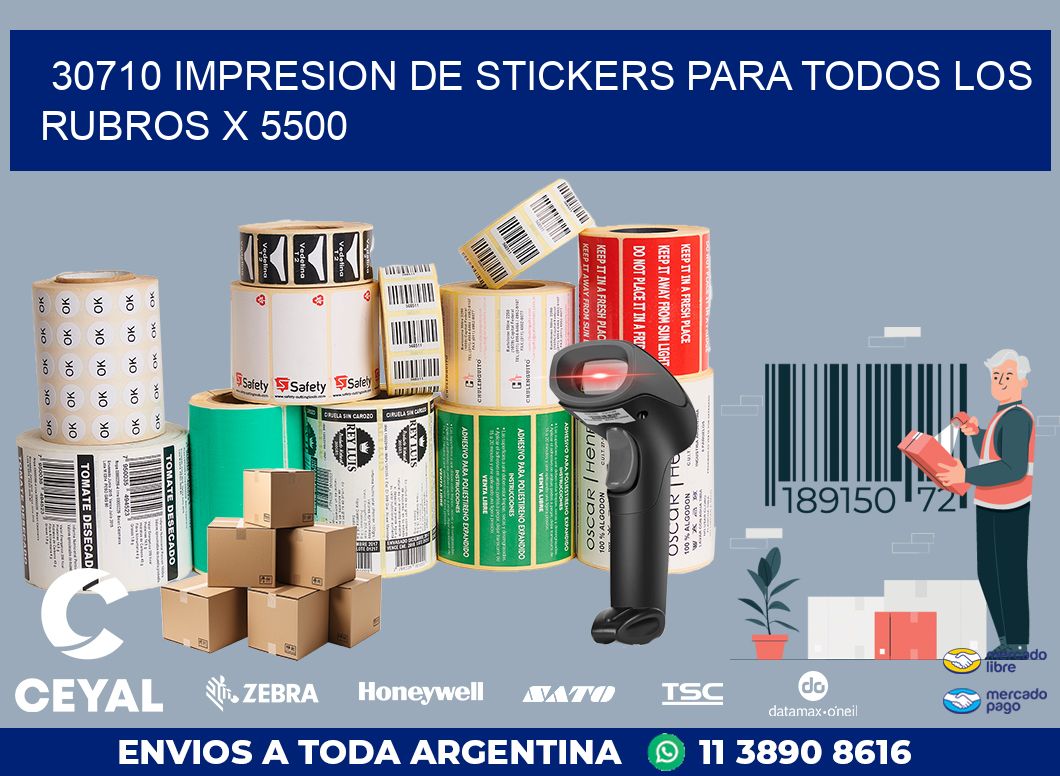 30710 IMPRESION DE STICKERS PARA TODOS LOS RUBROS X 5500