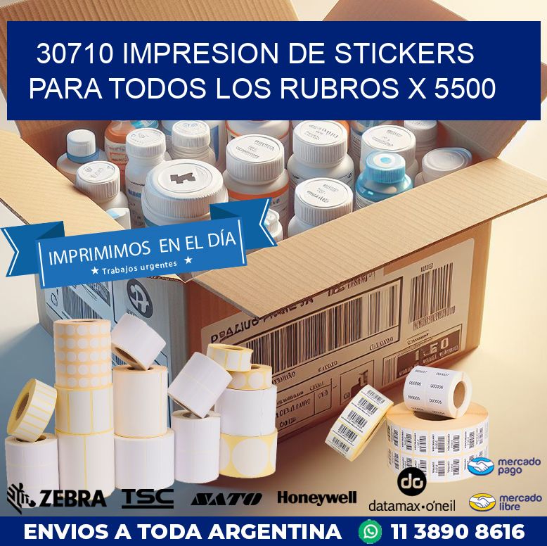 30710 IMPRESION DE STICKERS PARA TODOS LOS RUBROS X 5500