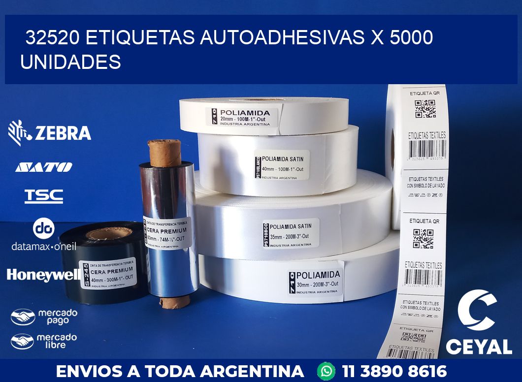 32520 ETIQUETAS AUTOADHESIVAS X 5000 UNIDADES