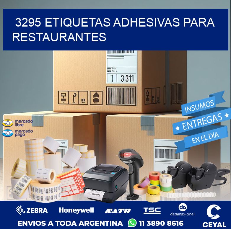 3295 ETIQUETAS ADHESIVAS PARA RESTAURANTES