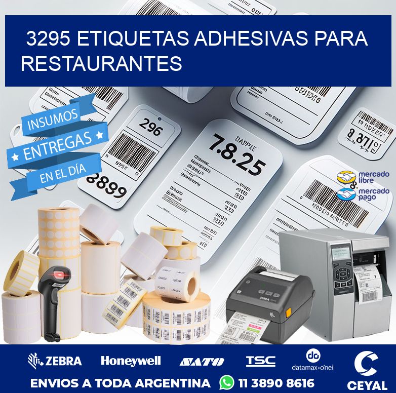 3295 ETIQUETAS ADHESIVAS PARA RESTAURANTES