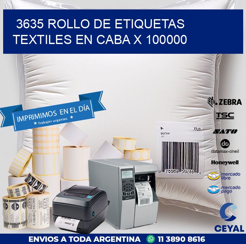 3635 ROLLO DE ETIQUETAS TEXTILES EN CABA X 100000