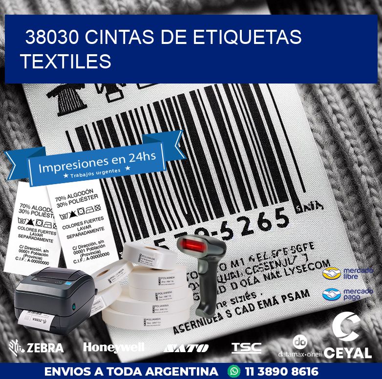 38030 CINTAS DE ETIQUETAS TEXTILES