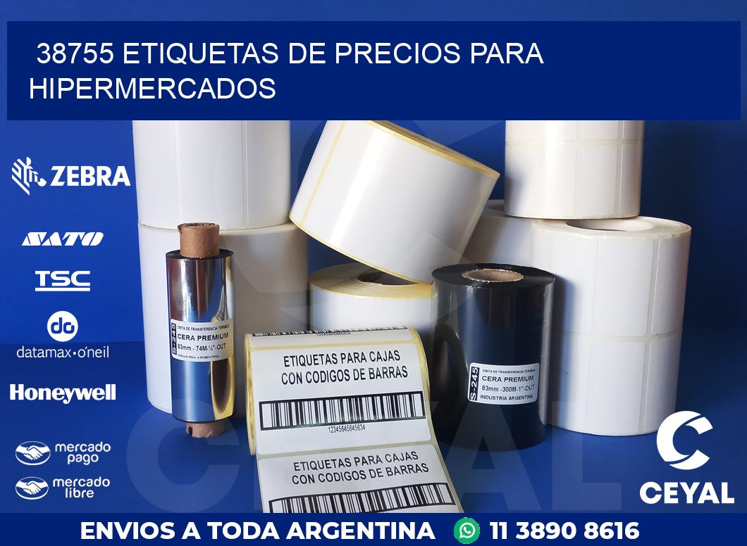 38755 ETIQUETAS DE PRECIOS PARA HIPERMERCADOS