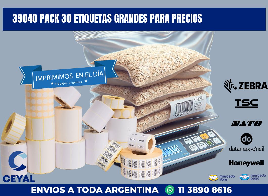 39040 PACK 30 ETIQUETAS GRANDES PARA PRECIOS