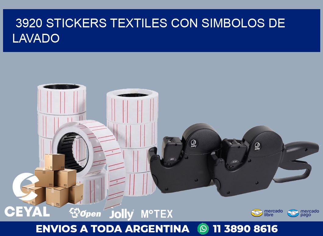 3920 STICKERS TEXTILES CON SIMBOLOS DE LAVADO