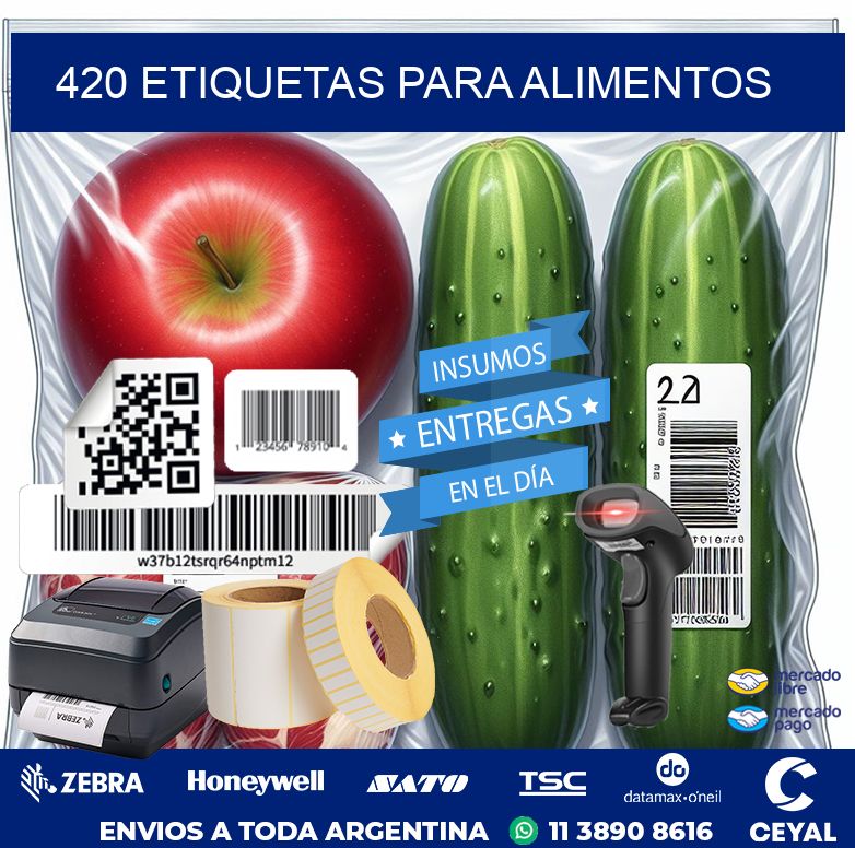 420 ETIQUETAS PARA ALIMENTOS