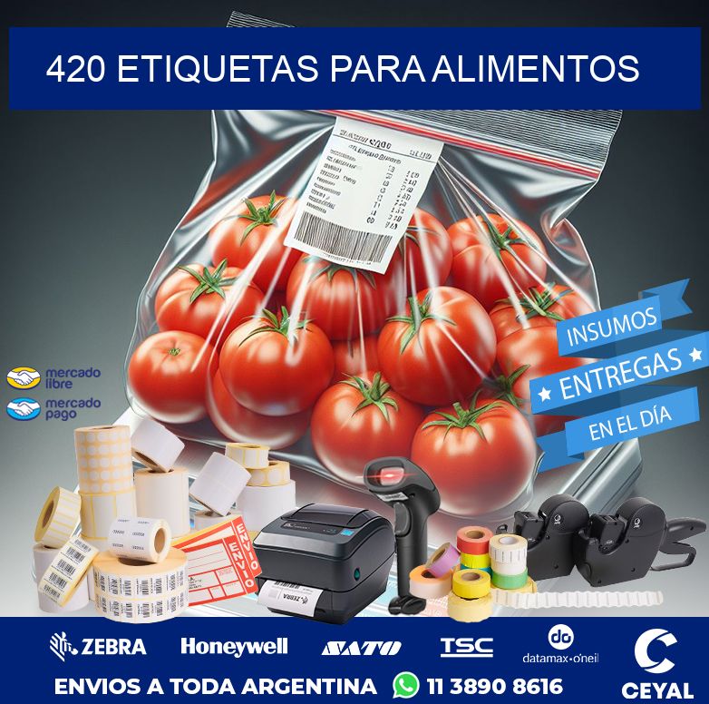 420 ETIQUETAS PARA ALIMENTOS