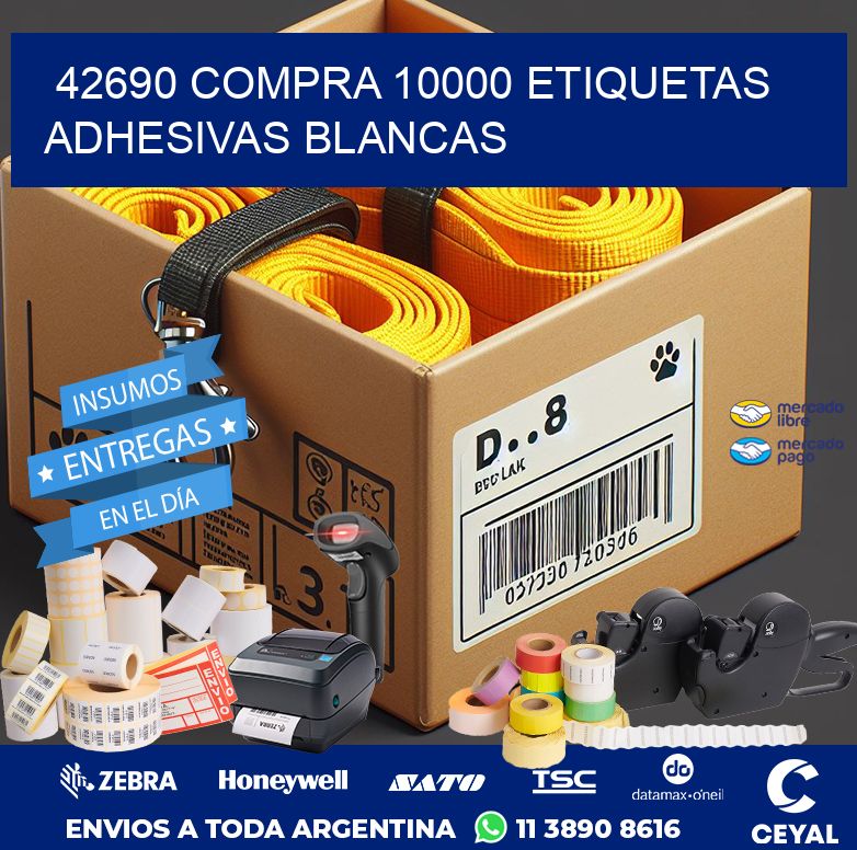 42690 COMPRA 10000 ETIQUETAS ADHESIVAS BLANCAS