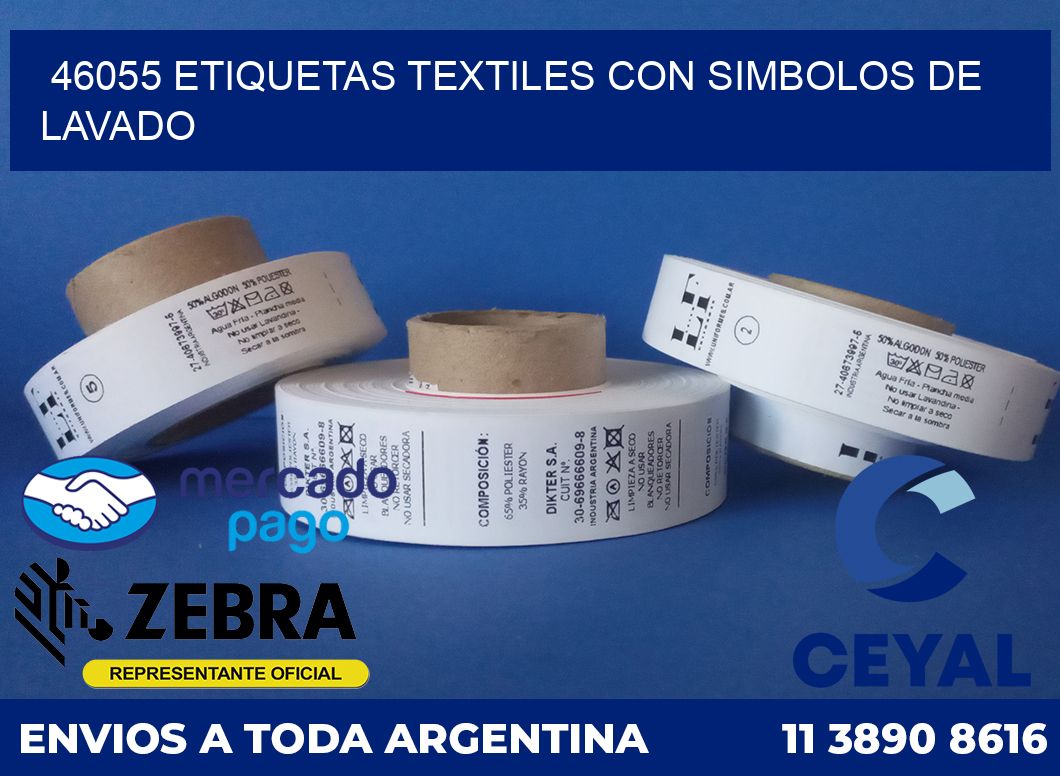 46055 ETIQUETAS TEXTILES CON SIMBOLOS DE LAVADO