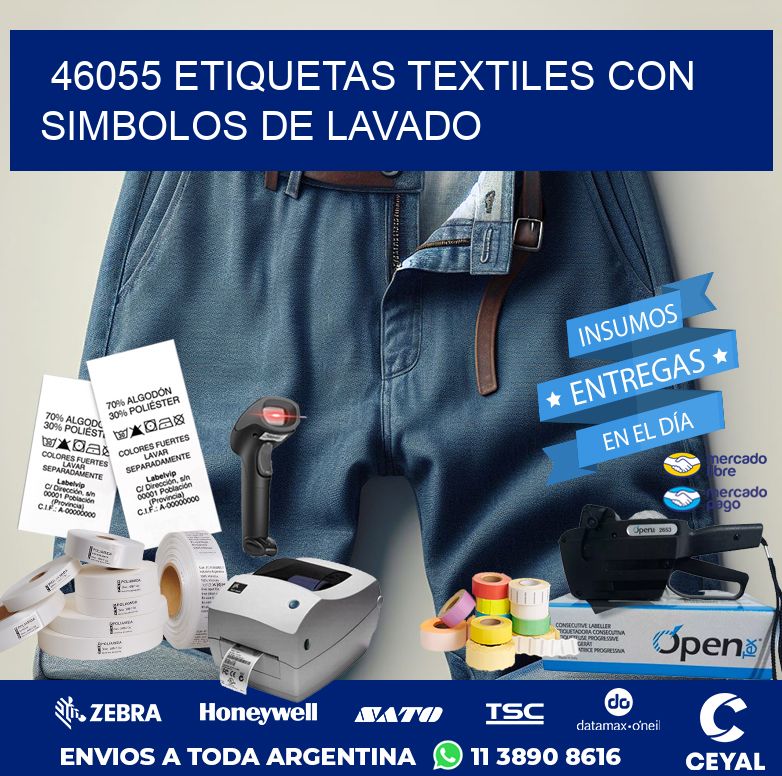 46055 ETIQUETAS TEXTILES CON SIMBOLOS DE LAVADO