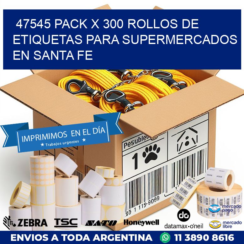 47545 PACK X 300 ROLLOS DE ETIQUETAS PARA SUPERMERCADOS EN SANTA FE
