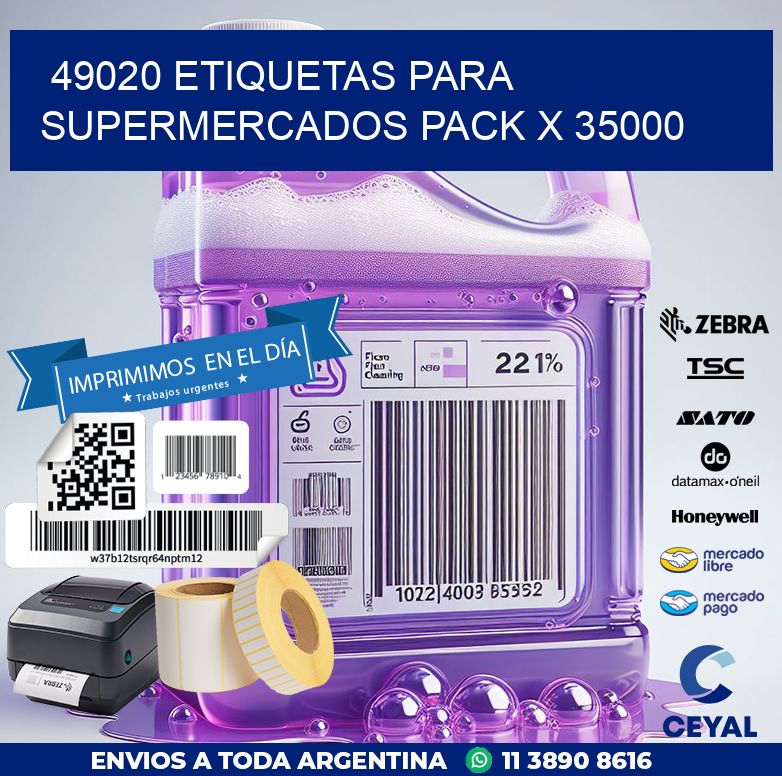 49020 ETIQUETAS PARA SUPERMERCADOS PACK X 35000