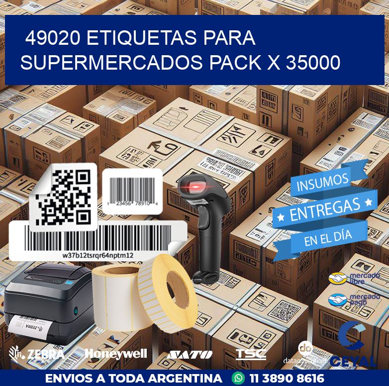 49020 ETIQUETAS PARA SUPERMERCADOS PACK X 35000
