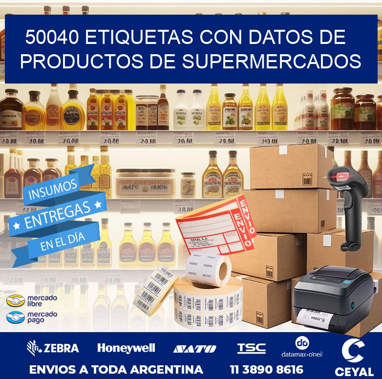50040 ETIQUETAS CON DATOS DE PRODUCTOS DE SUPERMERCADOS