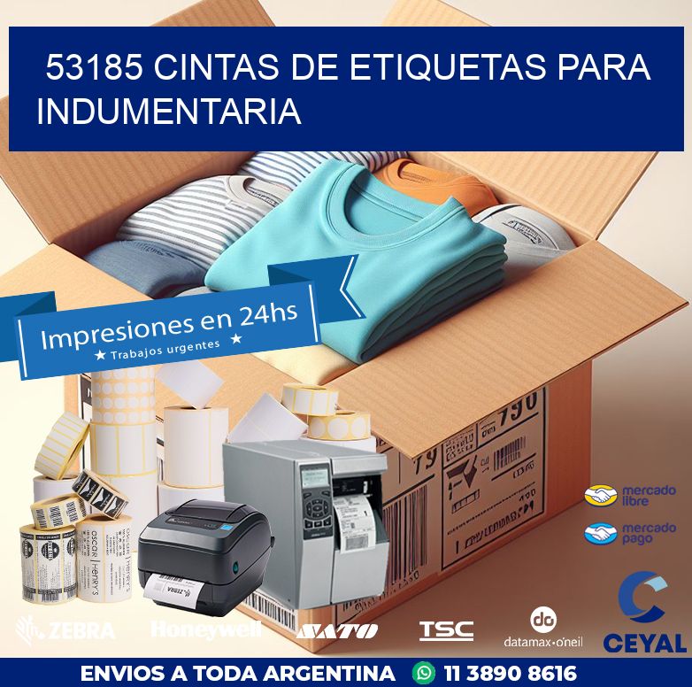 53185 CINTAS DE ETIQUETAS PARA INDUMENTARIA