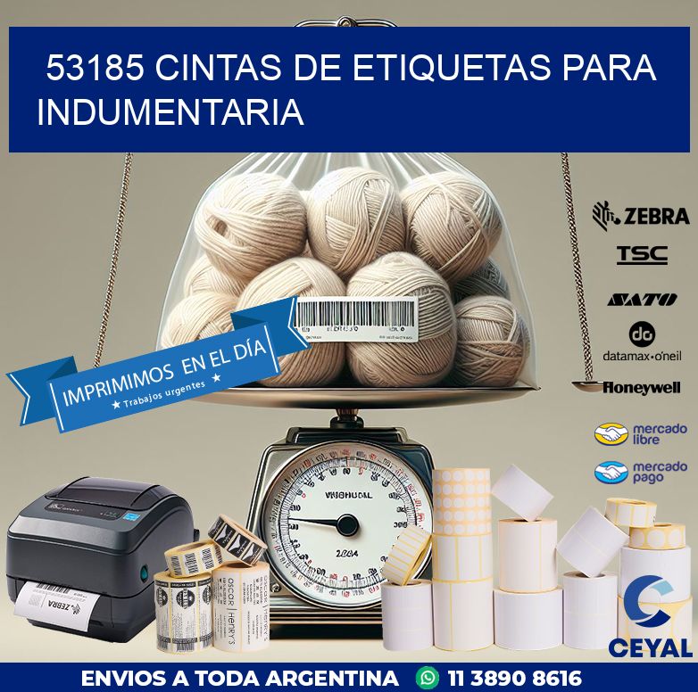 53185 CINTAS DE ETIQUETAS PARA INDUMENTARIA