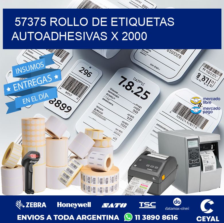 57375 ROLLO DE ETIQUETAS AUTOADHESIVAS X 2000