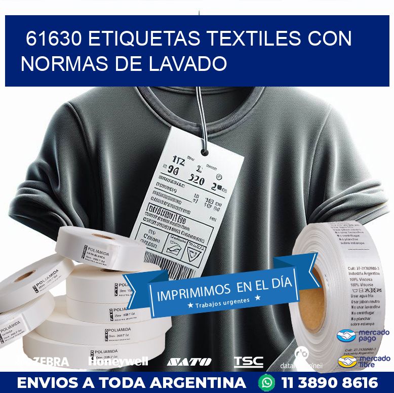 61630 ETIQUETAS TEXTILES CON NORMAS DE LAVADO