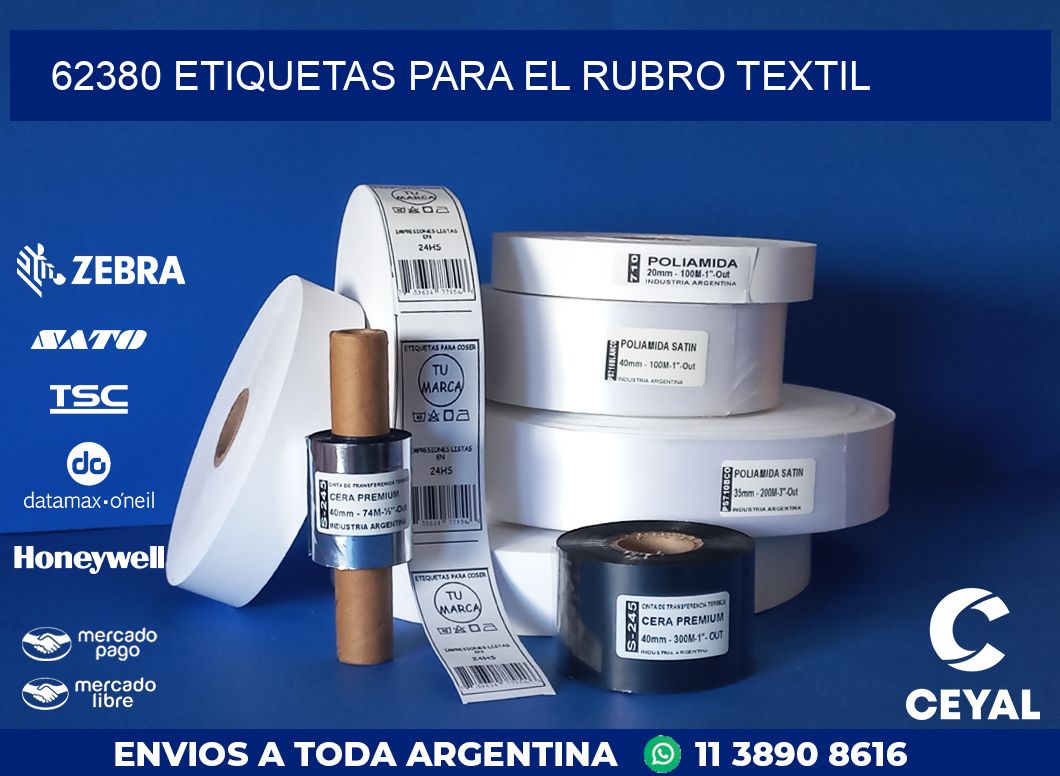 62380 ETIQUETAS PARA EL RUBRO TEXTIL