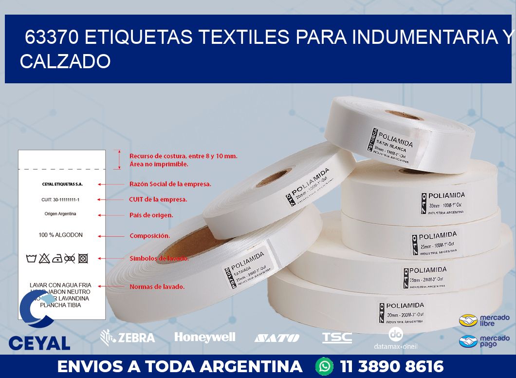 63370 ETIQUETAS TEXTILES PARA INDUMENTARIA Y CALZADO