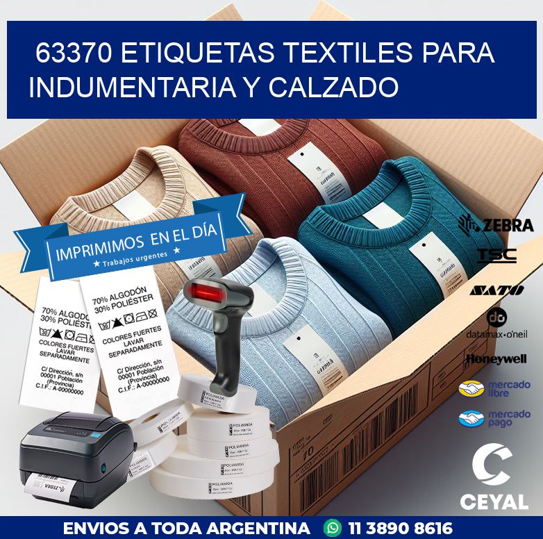 63370 ETIQUETAS TEXTILES PARA INDUMENTARIA Y CALZADO