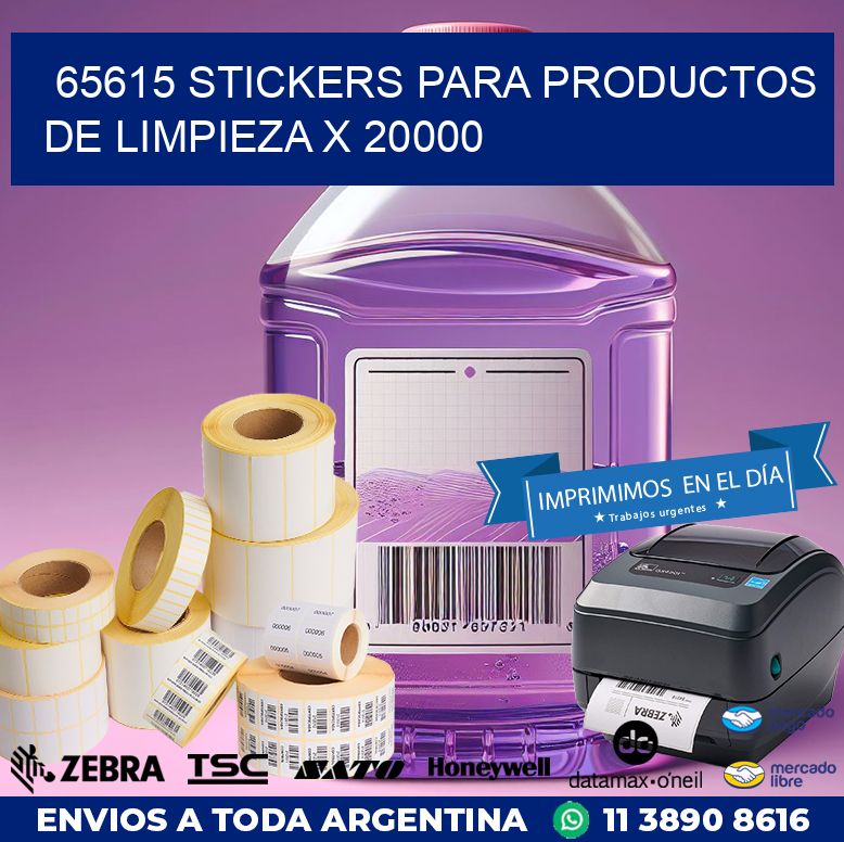 65615 STICKERS PARA PRODUCTOS DE LIMPIEZA X 20000