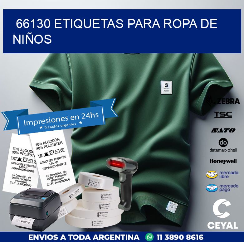 66130 ETIQUETAS PARA ROPA DE NIÑOS