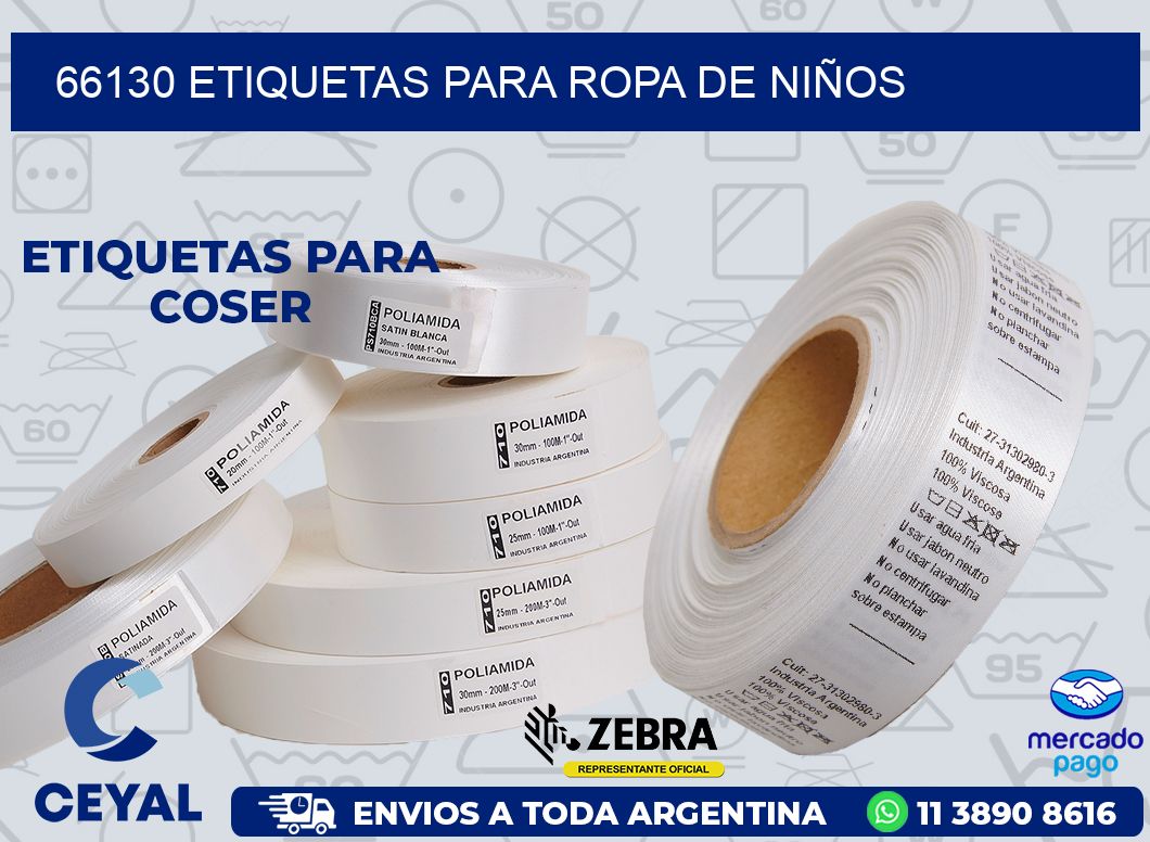 66130 ETIQUETAS PARA ROPA DE NIÑOS