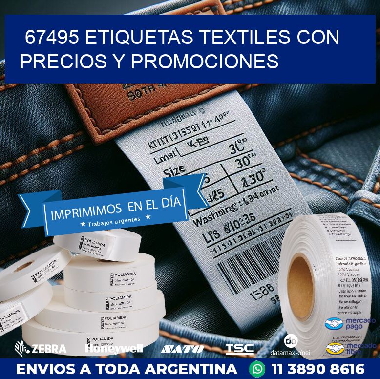 67495 ETIQUETAS TEXTILES CON PRECIOS Y PROMOCIONES