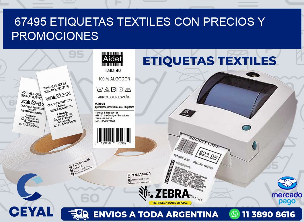 67495 ETIQUETAS TEXTILES CON PRECIOS Y PROMOCIONES