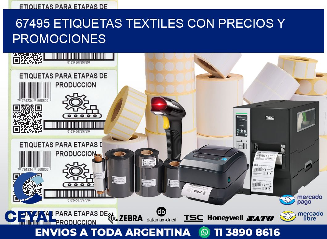 67495 ETIQUETAS TEXTILES CON PRECIOS Y PROMOCIONES