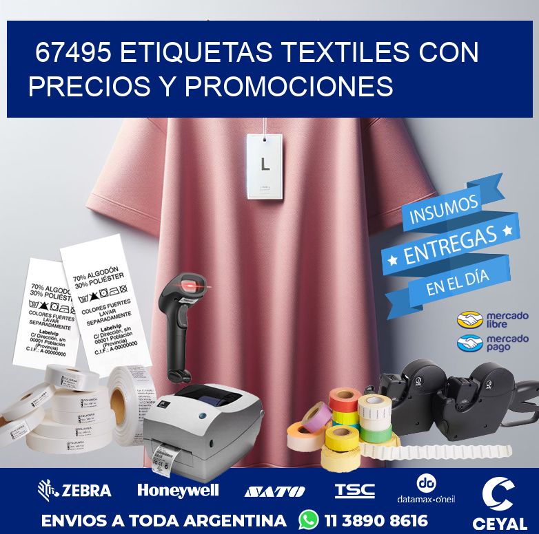 67495 ETIQUETAS TEXTILES CON PRECIOS Y PROMOCIONES