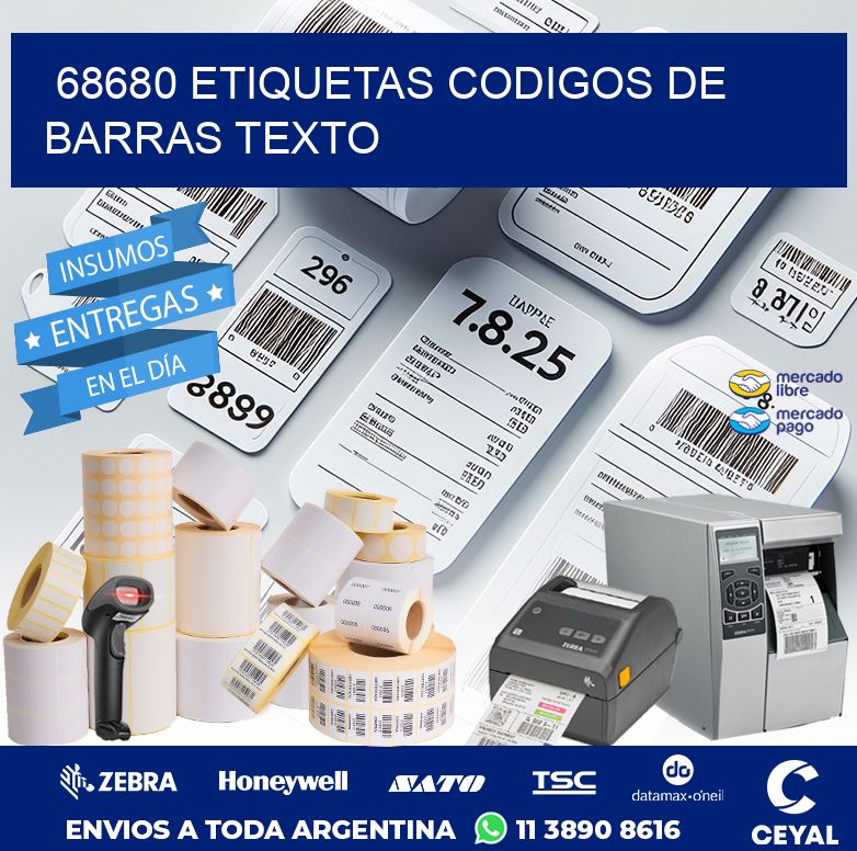 68680 ETIQUETAS CODIGOS DE BARRAS TEXTO