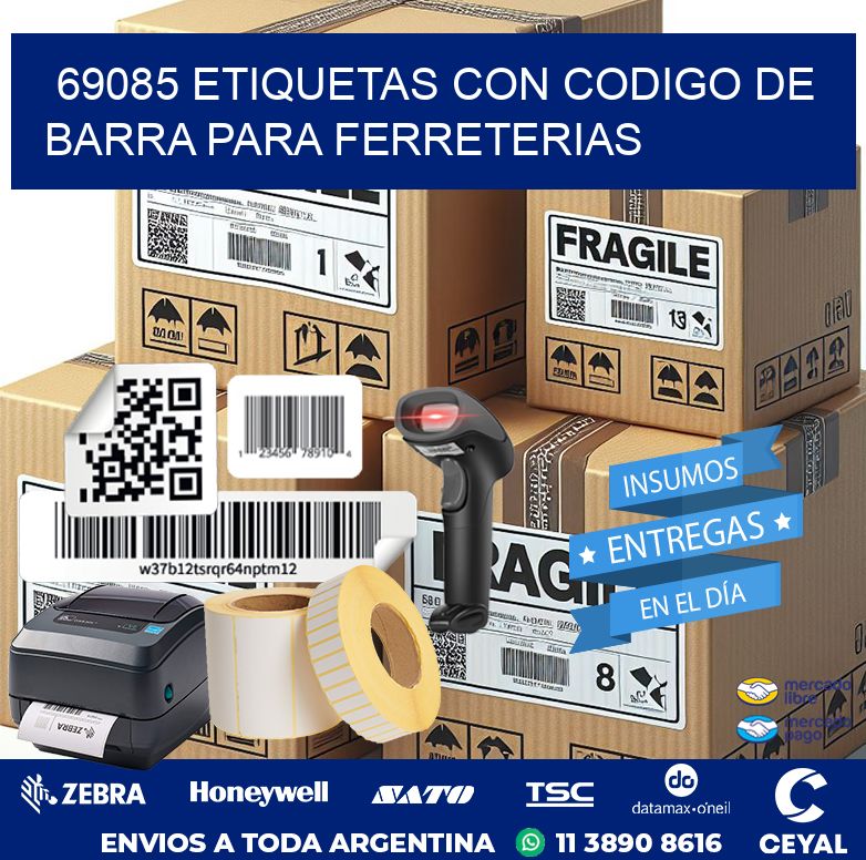 69085 ETIQUETAS CON CODIGO DE BARRA PARA FERRETERIAS