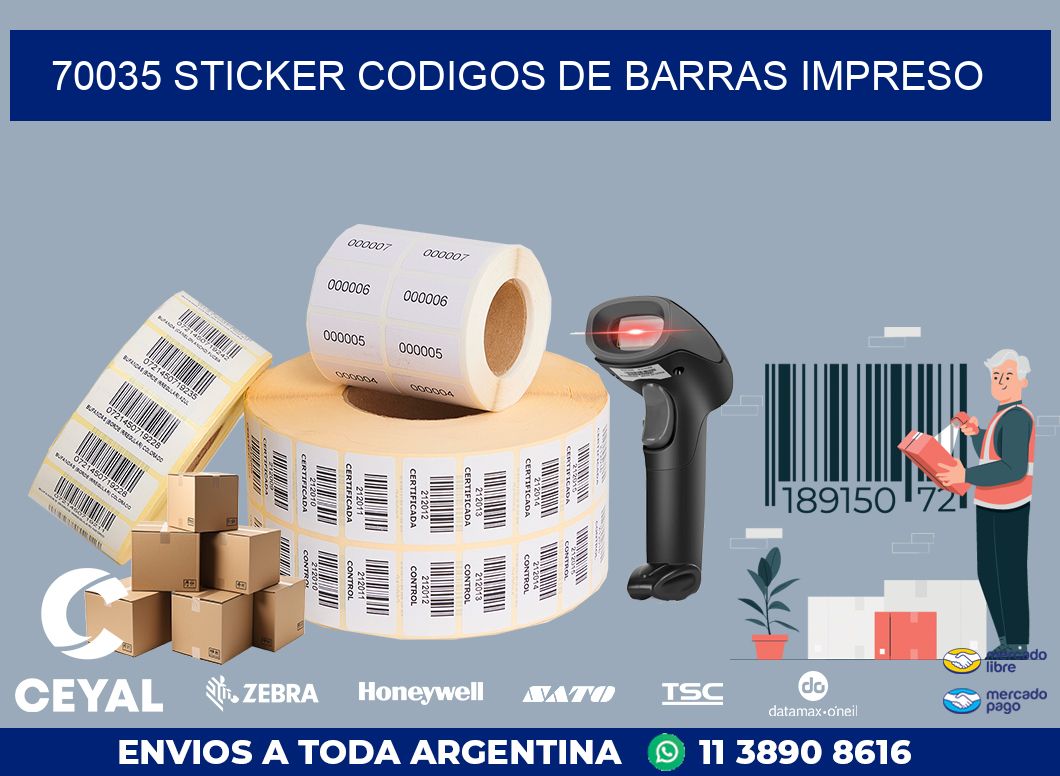 70035 STICKER CODIGOS DE BARRAS IMPRESO