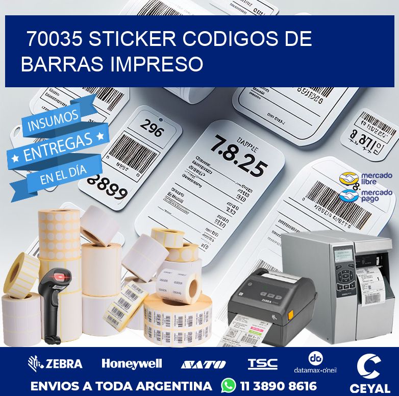 70035 STICKER CODIGOS DE BARRAS IMPRESO