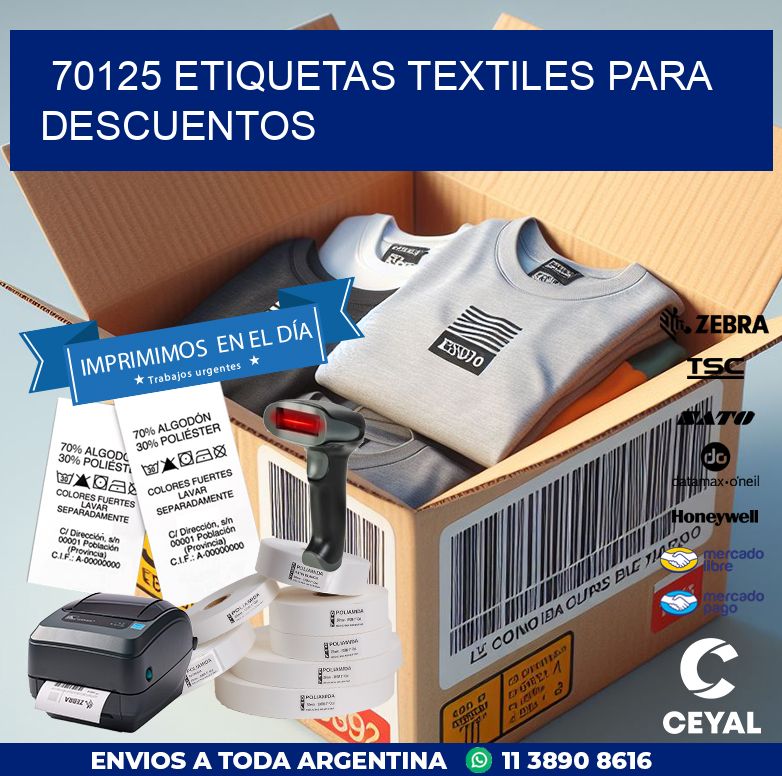 70125 ETIQUETAS TEXTILES PARA DESCUENTOS