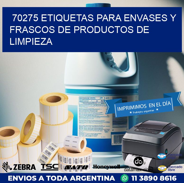 70275 ETIQUETAS PARA ENVASES Y FRASCOS DE PRODUCTOS DE LIMPIEZA