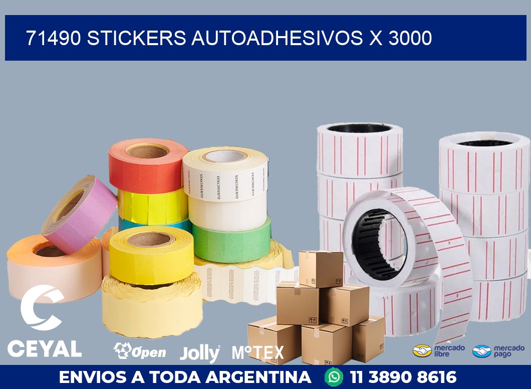 71490 STICKERS AUTOADHESIVOS X 3000