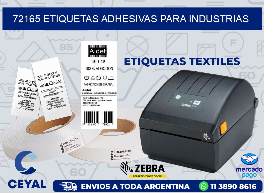 72165 ETIQUETAS ADHESIVAS PARA INDUSTRIAS