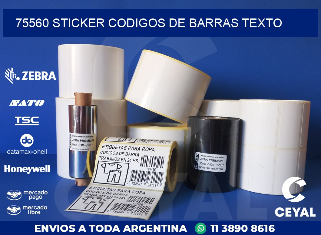 75560 STICKER CODIGOS DE BARRAS TEXTO