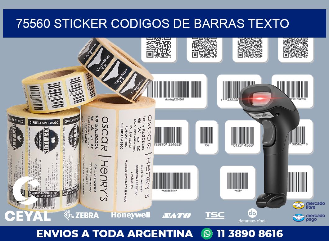 75560 STICKER CODIGOS DE BARRAS TEXTO