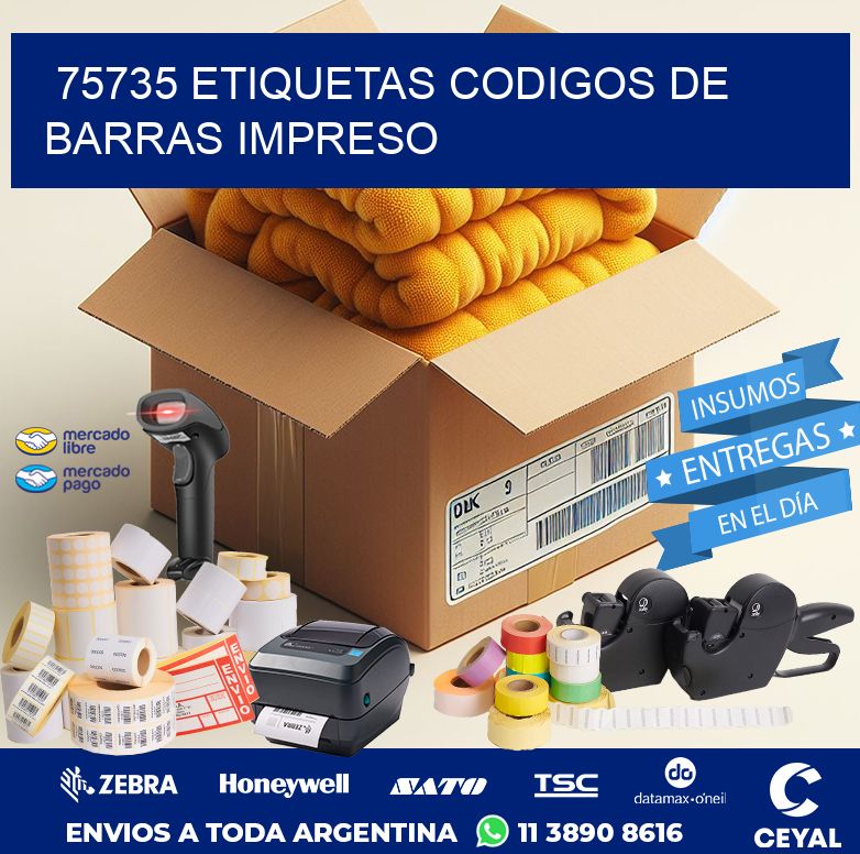75735 ETIQUETAS CODIGOS DE BARRAS IMPRESO