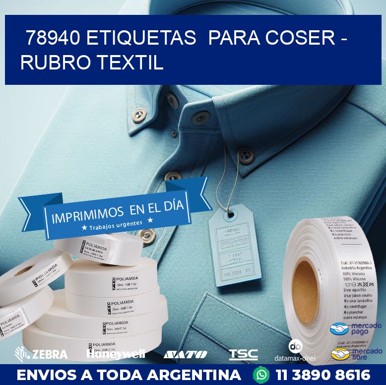 78940 ETIQUETAS  PARA COSER - RUBRO TEXTIL