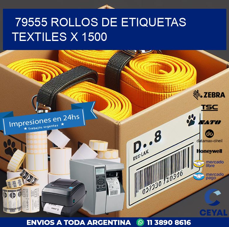 79555 ROLLOS DE ETIQUETAS TEXTILES X 1500