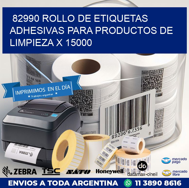 82990 ROLLO DE ETIQUETAS ADHESIVAS PARA PRODUCTOS DE LIMPIEZA X 15000