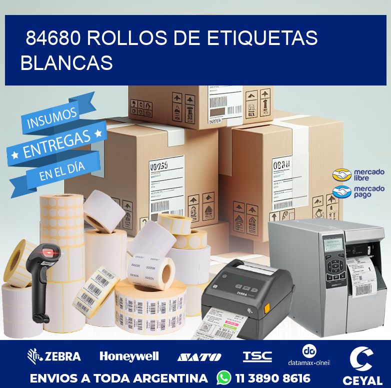 84680 ROLLOS DE ETIQUETAS BLANCAS